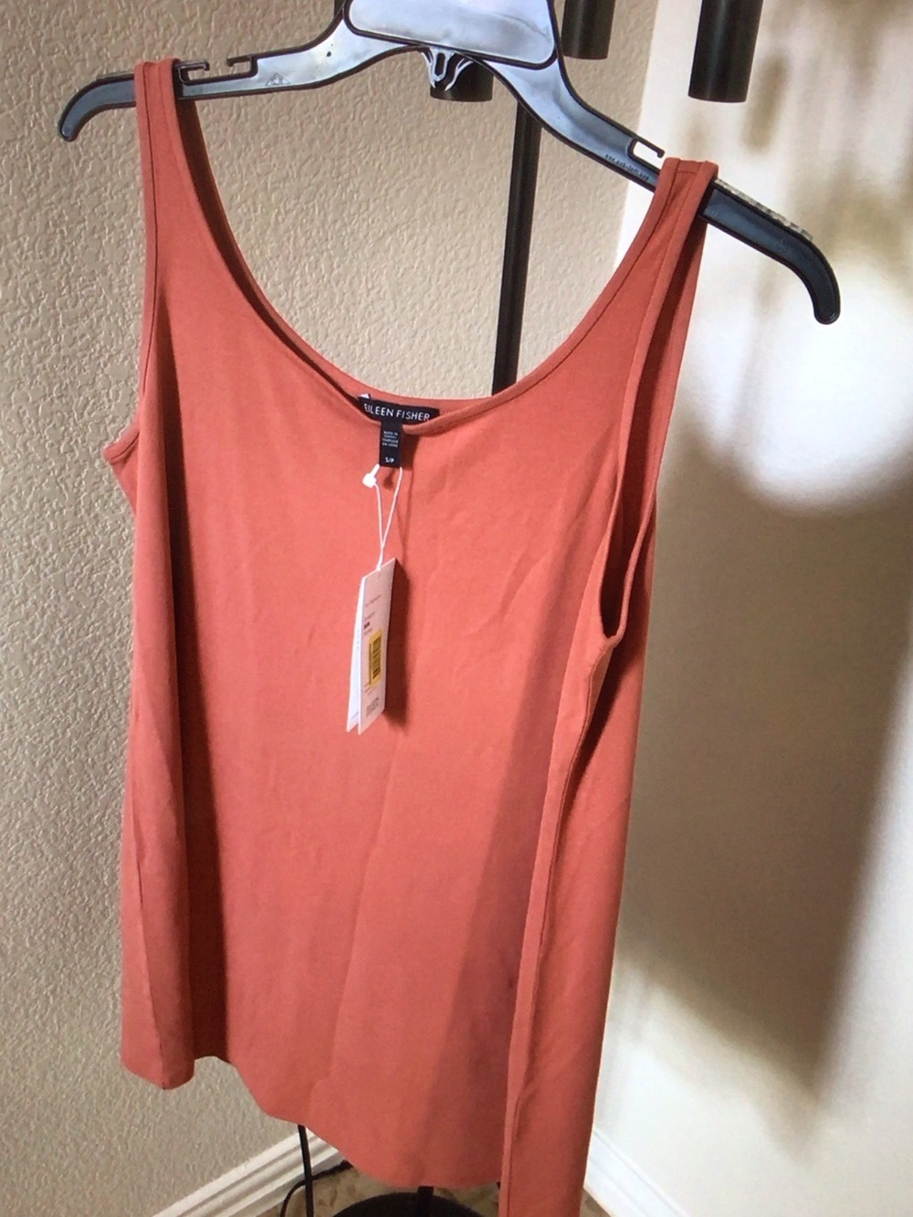 Eileen Fisher Scoop Neck Tank in Warm Clay Rust